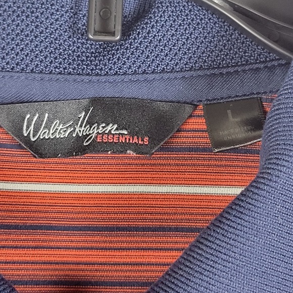 Walter Hagen Performance Polo Lot (2) Large Patriotic Gray Flag Red Blue Stripes - Picture 4 of 11